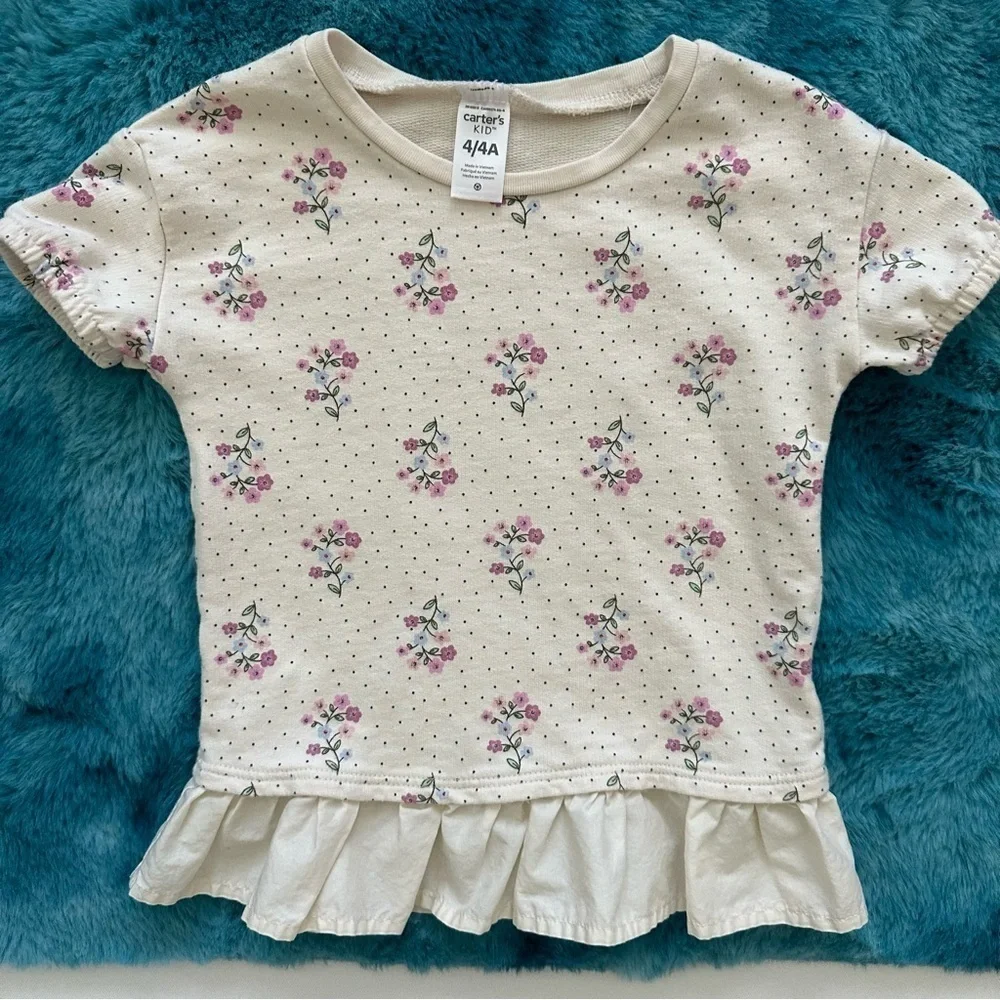 Carter’s Toddler Girl Peplum Floral Top Size 4T